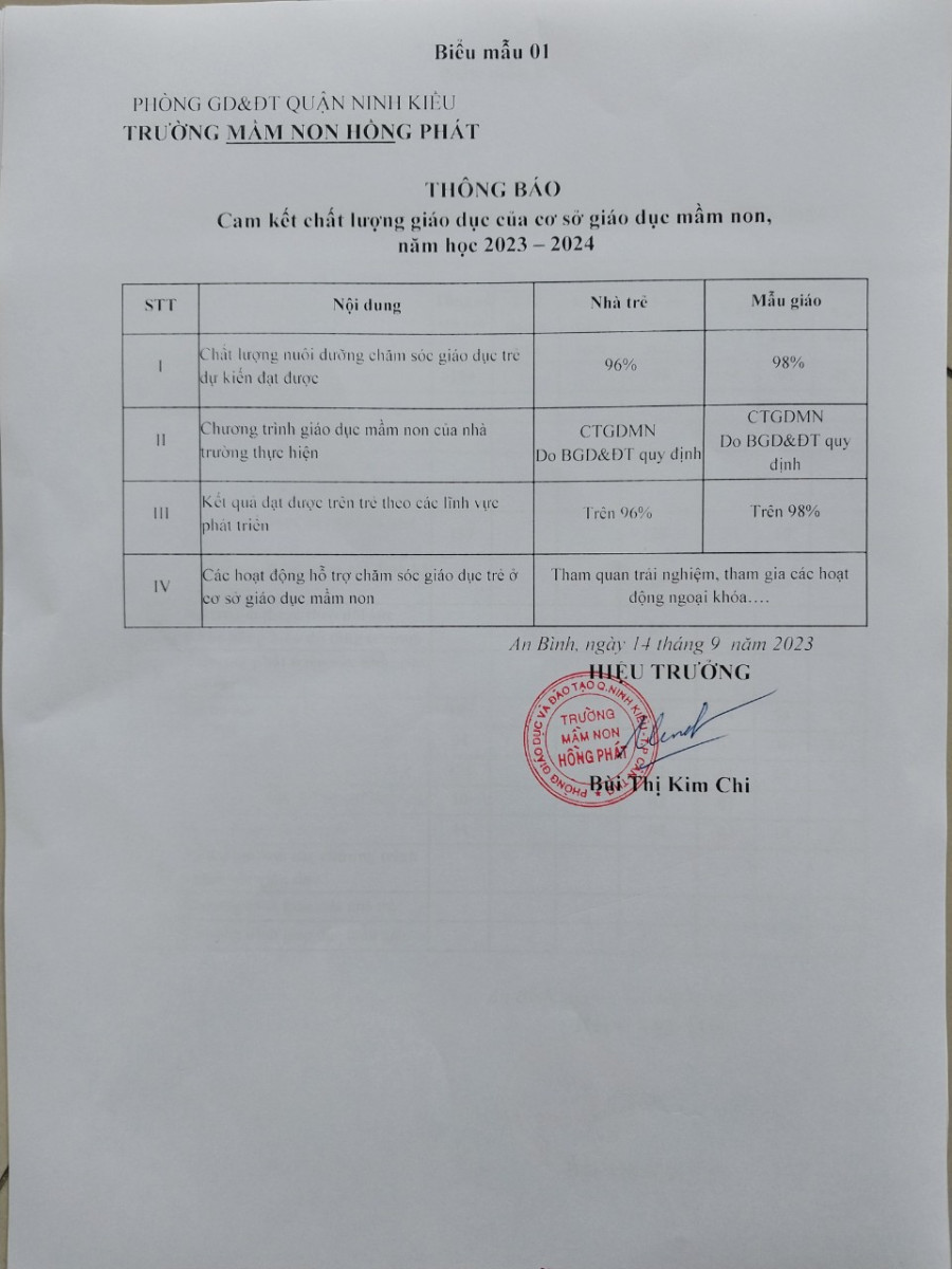 CÔNG KHAI CHẤT LƯỢNG GIÁO DỤC THEO THÔNG TƯ 36/2017/TT-BGDĐT NĂM HỌC 2023-2024